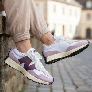 New Balance 327 "2025" Unisex W7 / M5.5 Leather Sneaker Shoes Leather White Pink